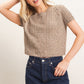 Embellished Cable Knit Sweater- Mocha