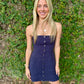 Sariah Button-front Linen Mini Dress