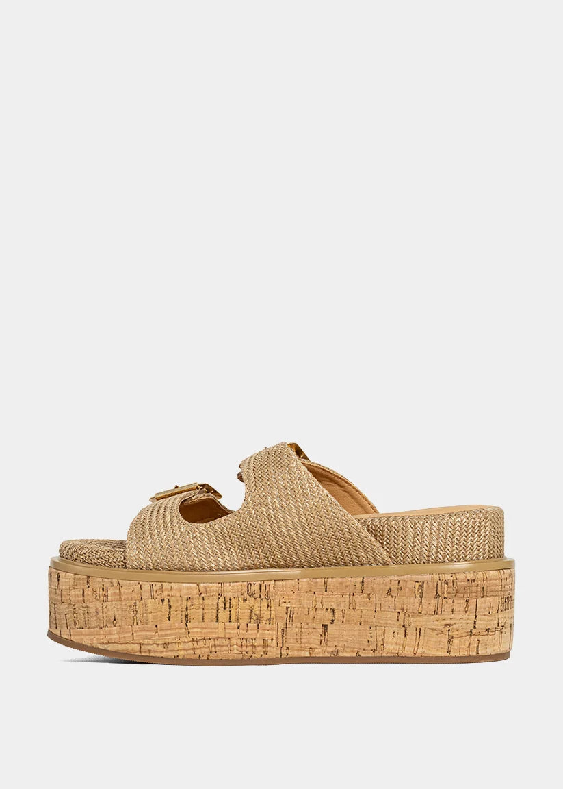 Lucinda Flatform Sandal- Natural Woven