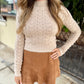 Polly Pointelle Knit Sweater- Taupe