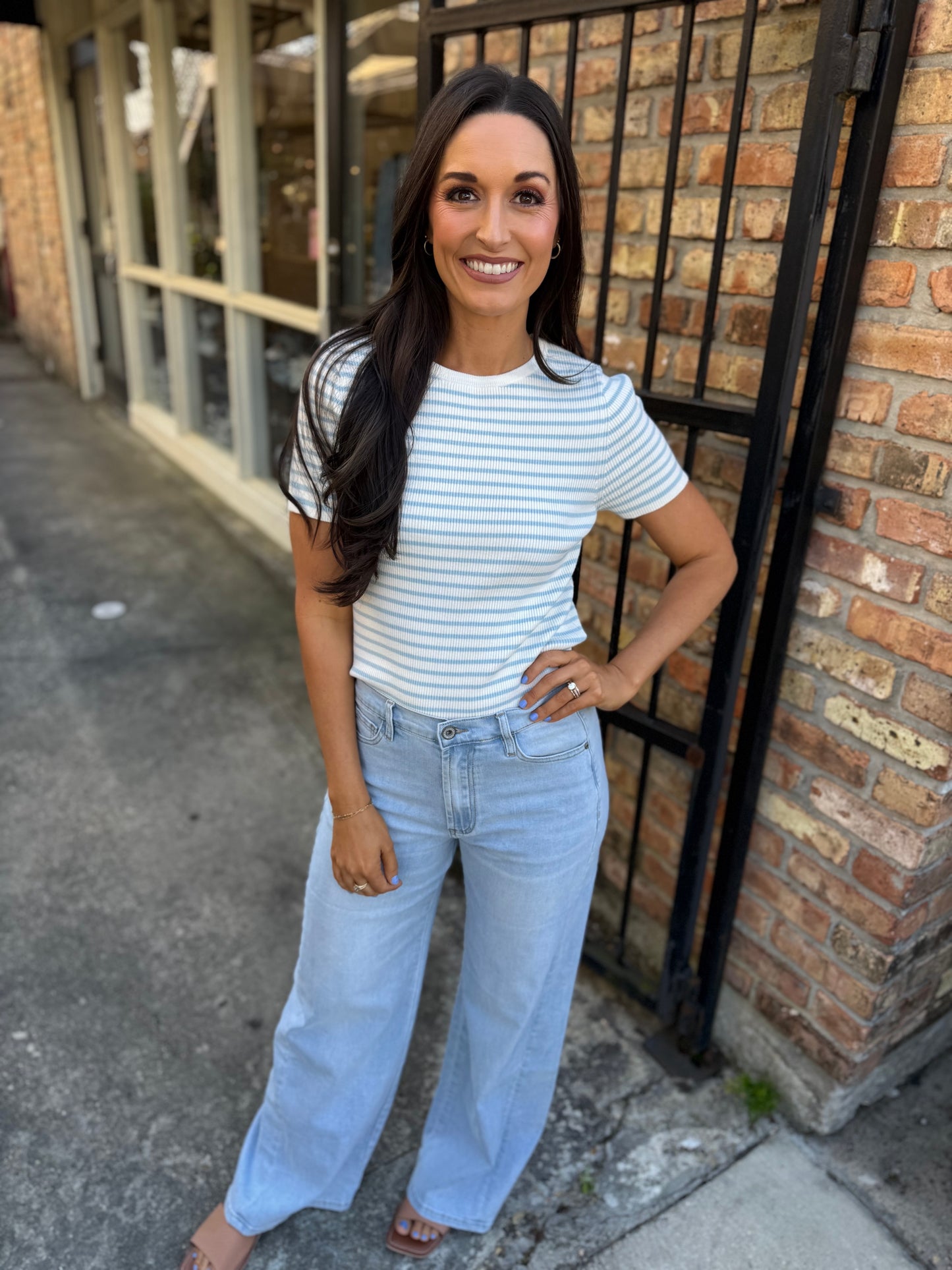 Raven Mom Wide Leg Denim- Light Wash