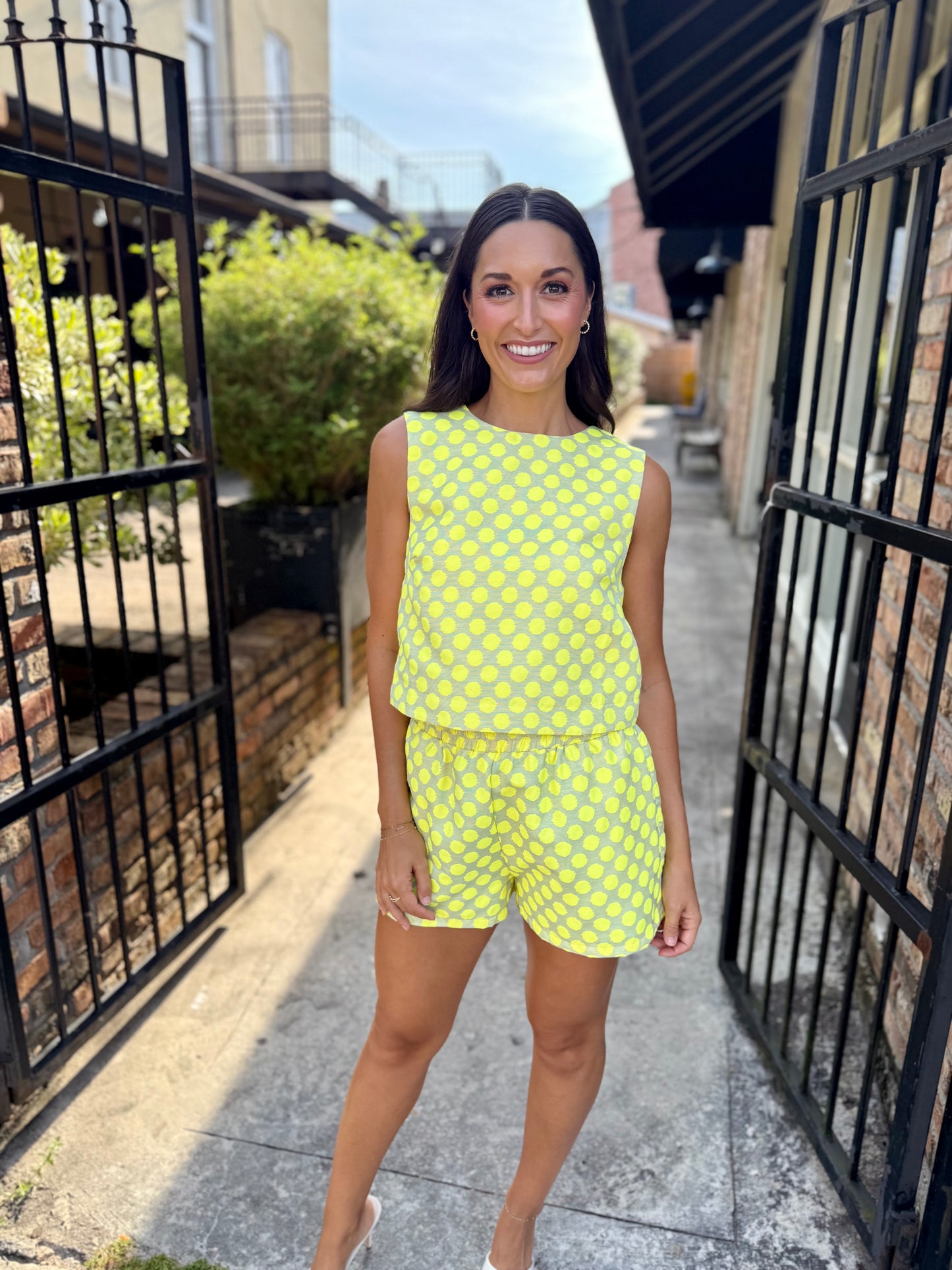 Dotty Polka Dot Top-Lemon