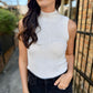Brianna Turtleneck Sweater Tank- Cream