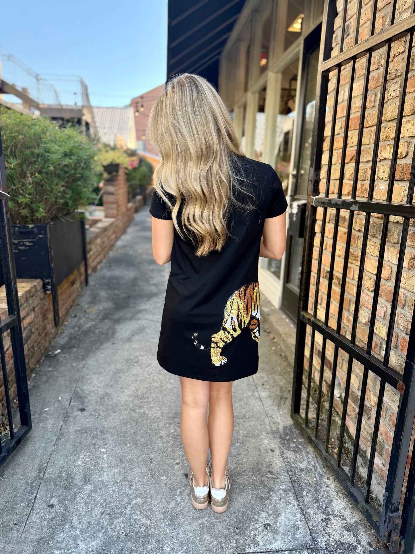 Tiger Wrap Around Dress- Black