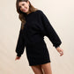 On A Stroll Crew Dolman Top- Black