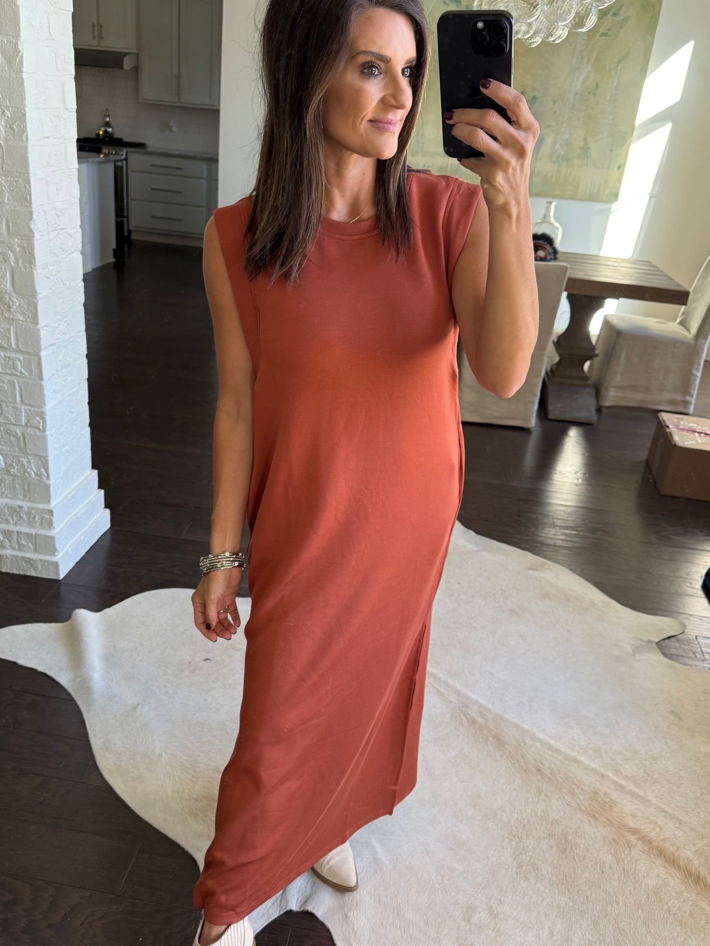 Katina Cap Sleeve Maxi- Clay