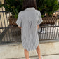 Day Striped Shirt Dress- Navy