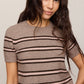 Z Supply Gatewood Stripe Sweater Top- Heather Ash