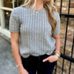 Culotta Cable Sweater- Heather Gray