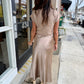 Deano Satin Maxi Skirt- Dark Taupe
