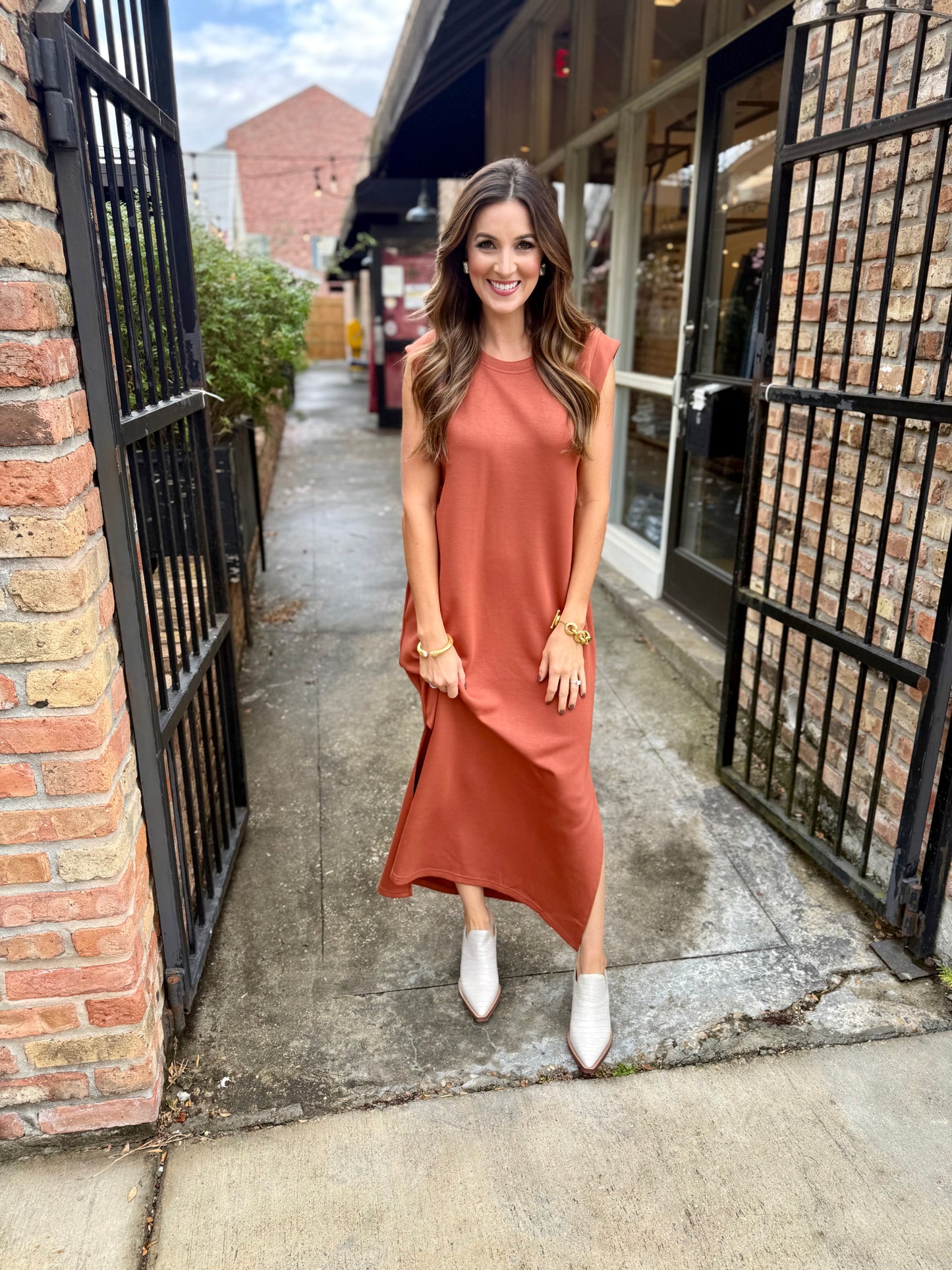 Katina Cap Sleeve Maxi- Clay