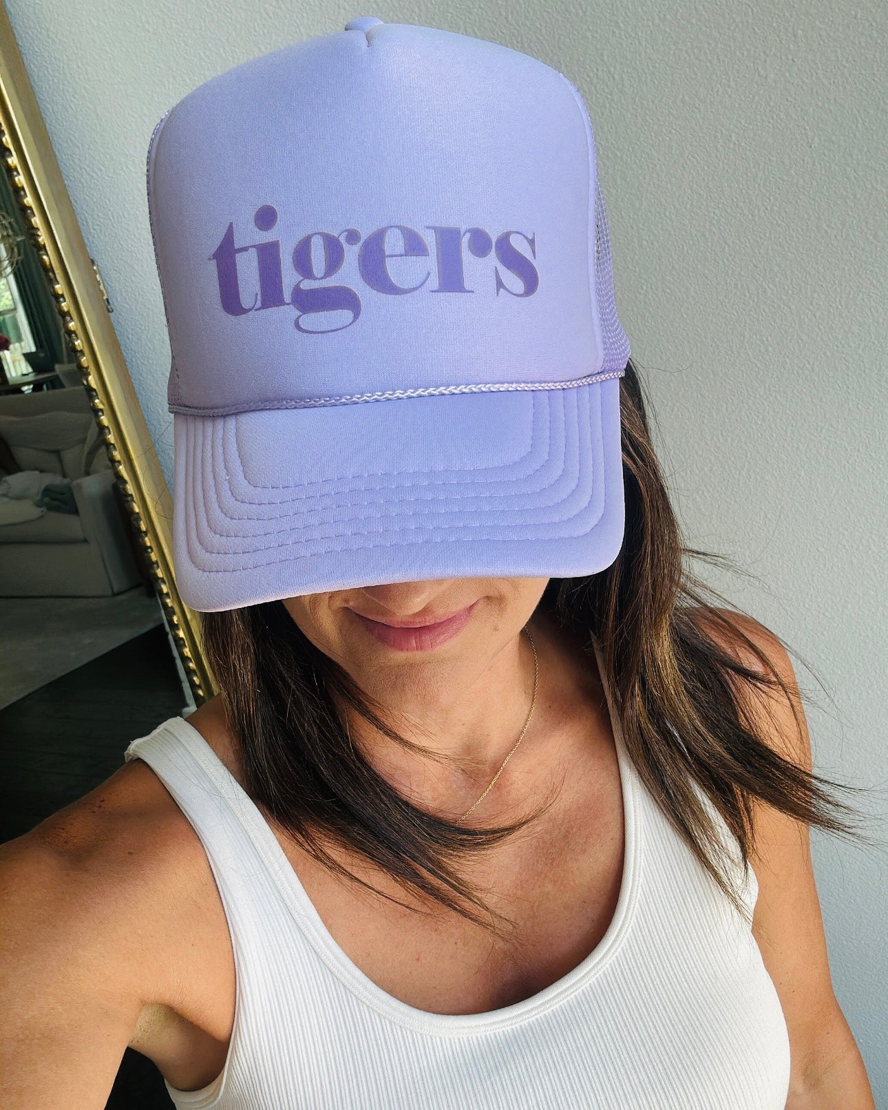 Tigers Trucker Hat- Lavender