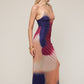 Romantic Mesh Slim Fit Maxi Dress- Fruit Night