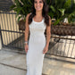 Valley Ribbed Maxi Contrast Dress- Grey