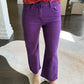 Downtown Cropped Wide Leg Denim- Purple