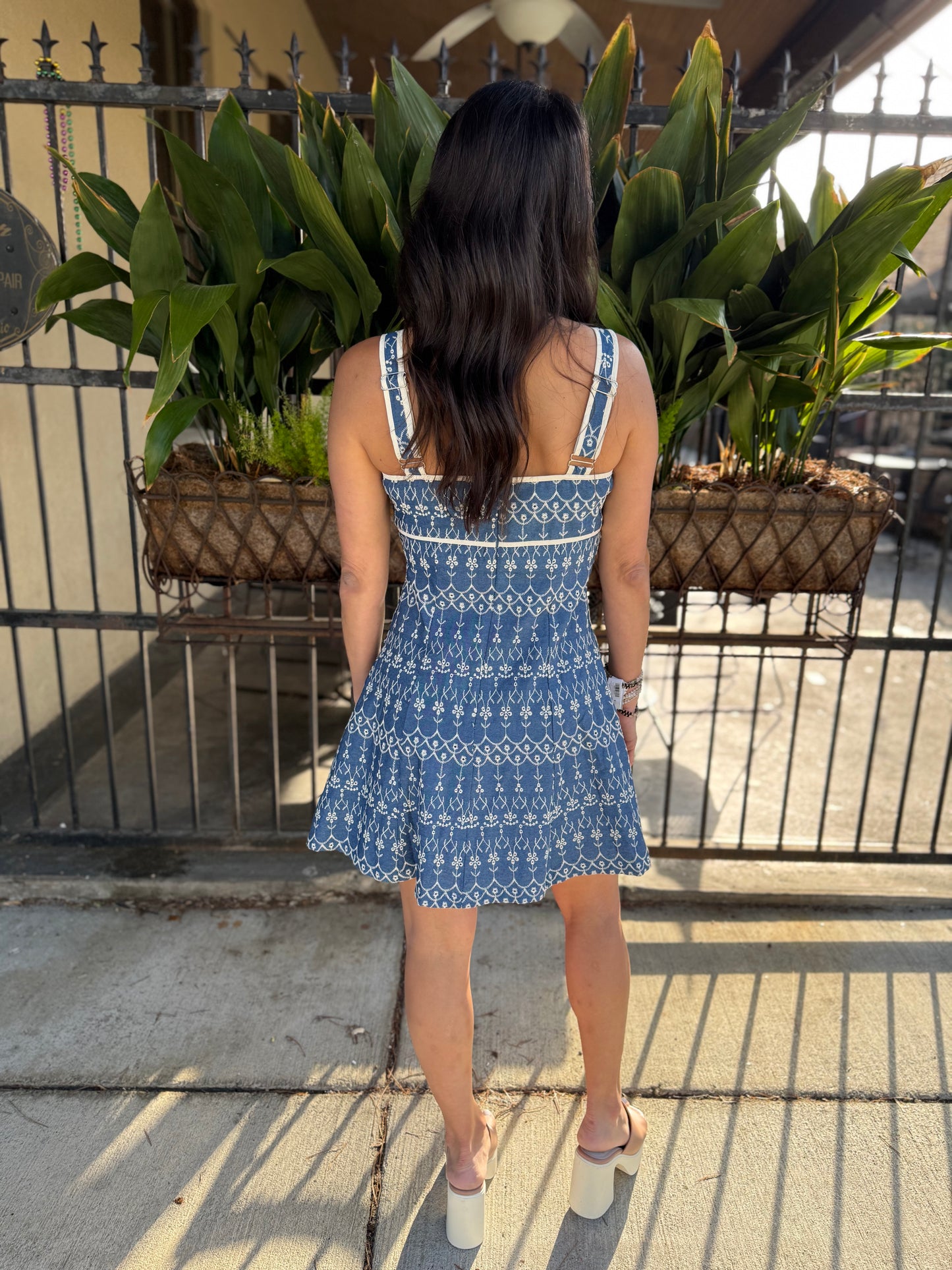 Robbie Embroidered Denim Dress