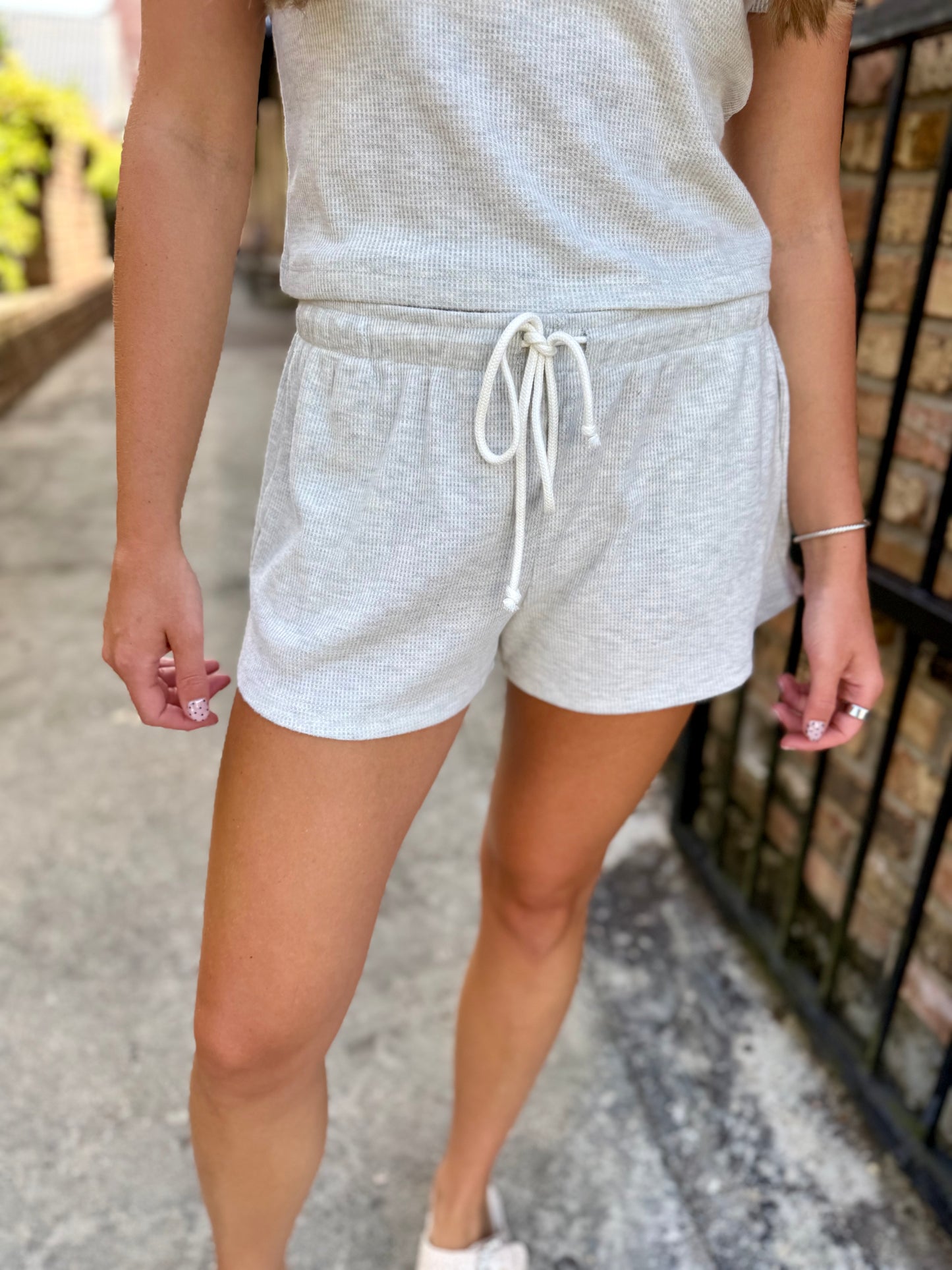 Z Supply Waffle Short- Feather Grey