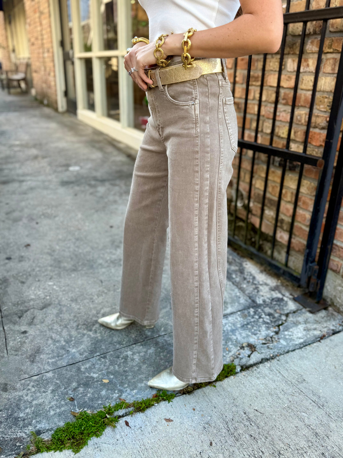 Meg (Milk Tea) HR Side Panel Denim