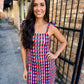 Multi Check Strap Mini Dress- Multi