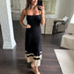 Robbie Maxi Dress- Black/Khaki