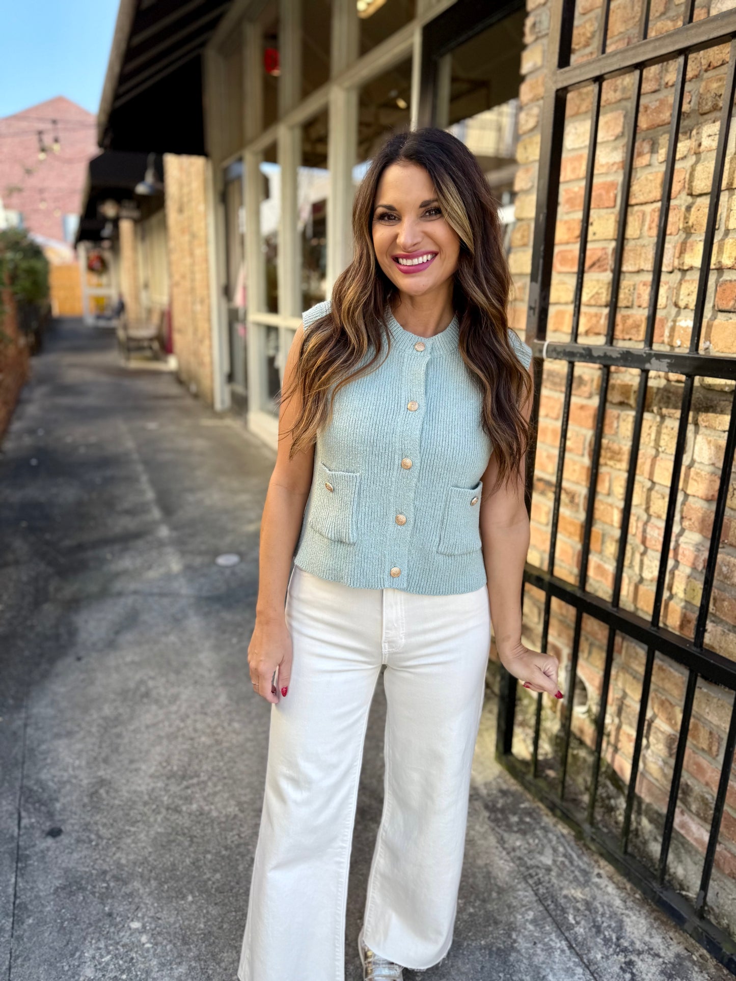 Womack Rib Vest Top- Dk Sage