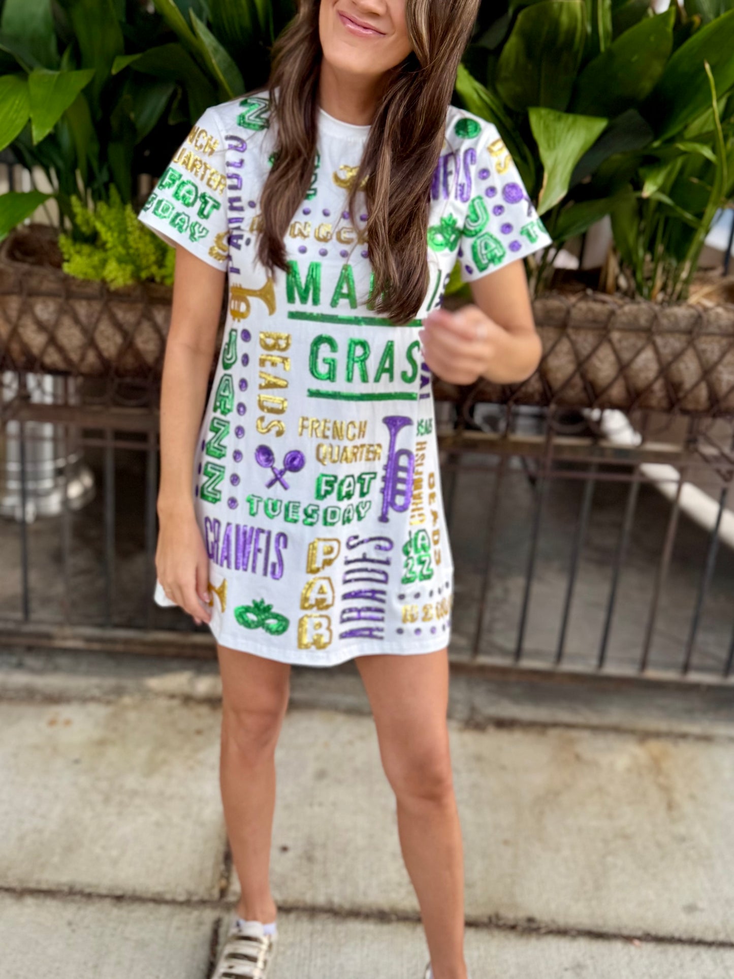 QOS bead Tree Frill Edge Tee