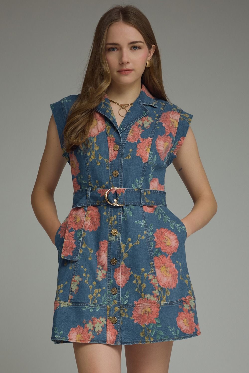 Meadow Floral Denim Dress
