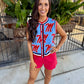 Queen Ole Miss Knit Button Up Vest