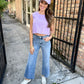 Darby Denim Top- Lavender