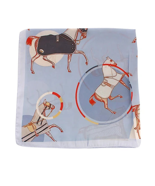 Bandana Scarf- Lt Blue Horse