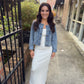 Collarless Denim Jacket
