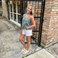 Lucille Striped Tank Top- Olive Green