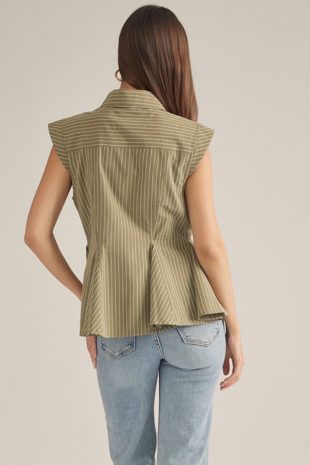 Ardis Stripe Top- Olive