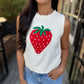 Strawberry Knit Tank- Cream