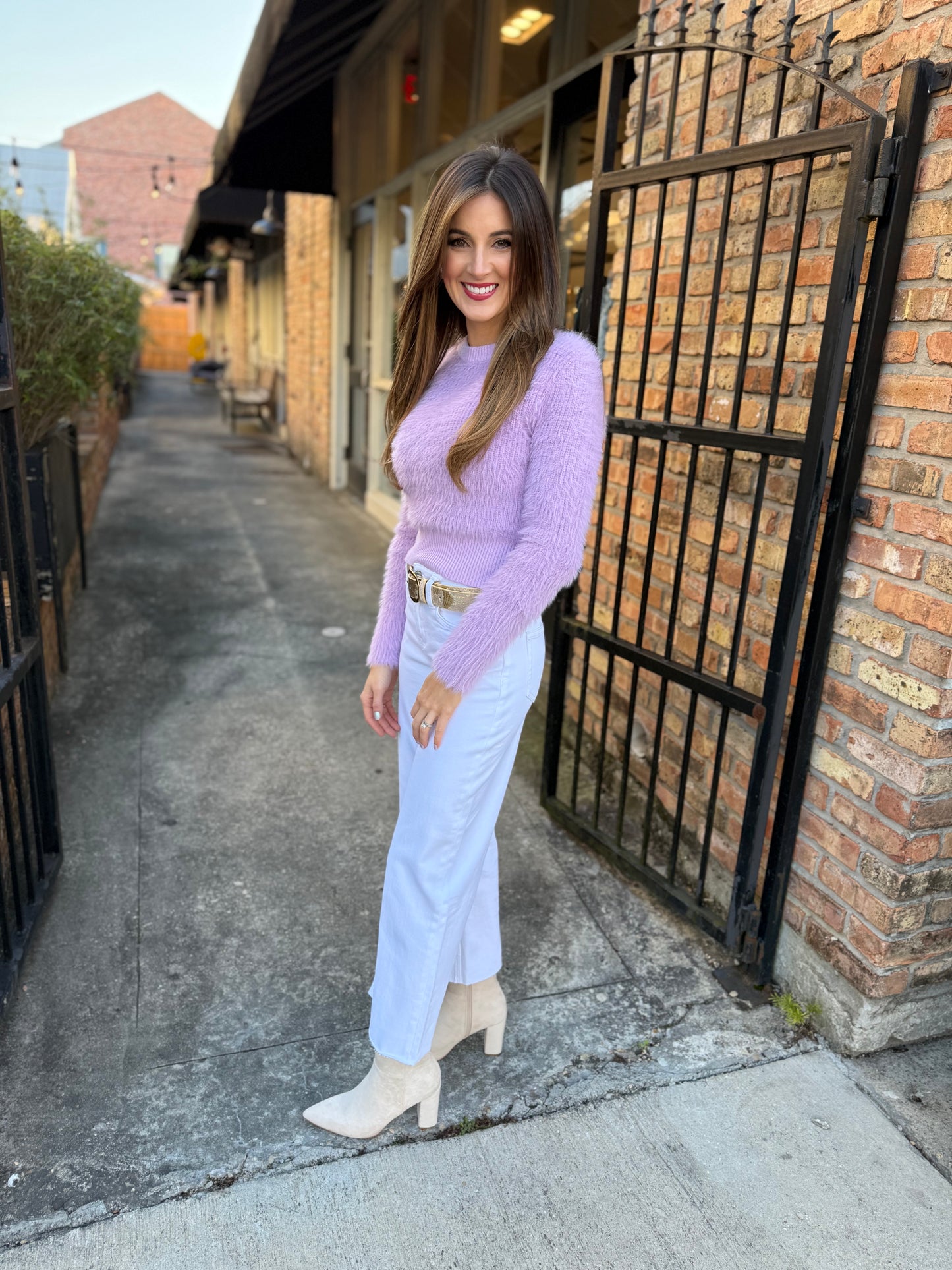 Olivia (Optic White) HR Wide Leg Denim