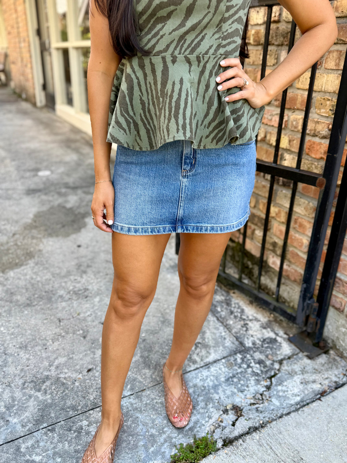 Meaux Denim Mini Skirt- Medium Denim