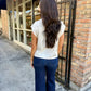 Campo Cap Sleeve Top- Ecru