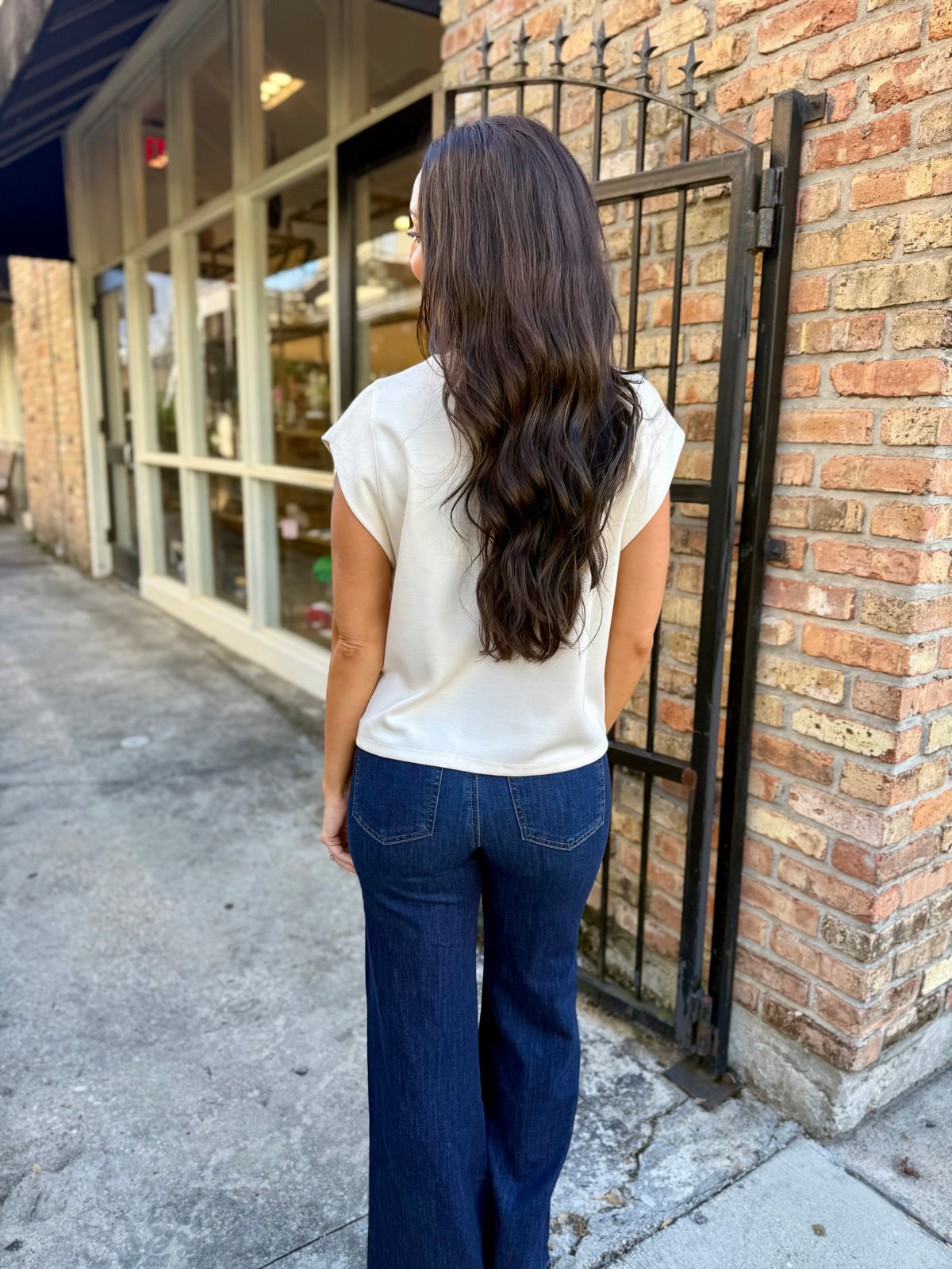 Campo Cap Sleeve Top- Ecru