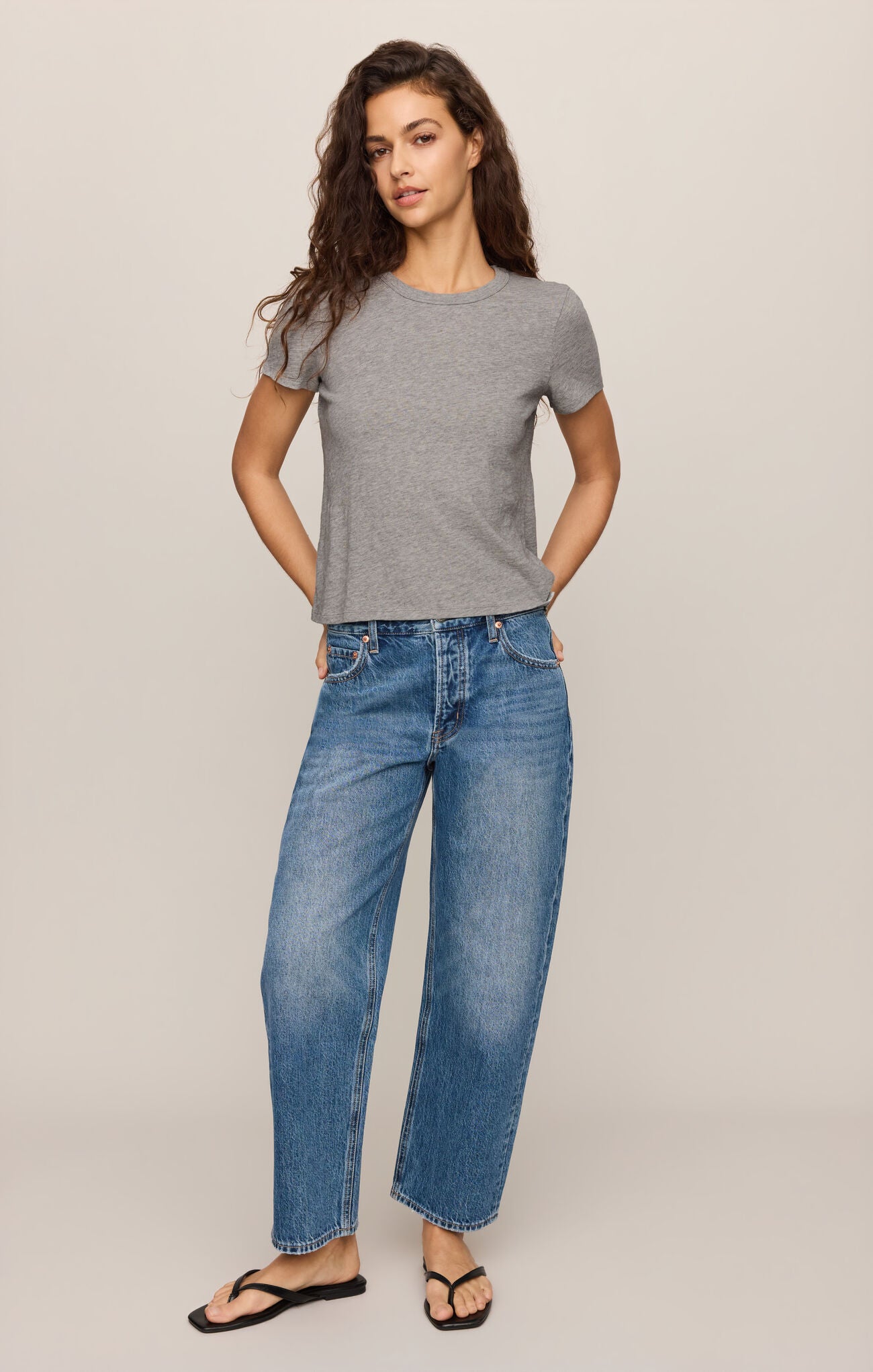 Z Supply Junie Slub Tee- Classic H Grey