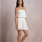 Eyelet Linen Mini Dress- White