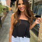 Doha Eyelet Flowy Tank- Black