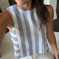 Darby Striped Top- Navy