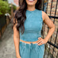 FP Mineral Washed 2 PC Pants Set- Dark Teal