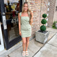 Amanda Square Neck Mini Romper- Sage