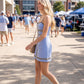 Tabby Contrast Mini Dress- Sky Blue