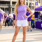 Chad Polka Dot Peplum- Purple