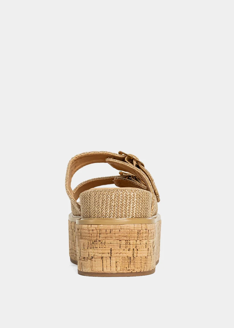 Lucinda Flatform Sandal- Natural Woven
