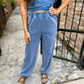 Move Mineral 2 PC Crop Top And Jogger Set- Navy