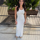 Valley Ribbed Maxi Contrast Dress- Grey