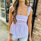 Bow Tie Scallop Top- Lavender